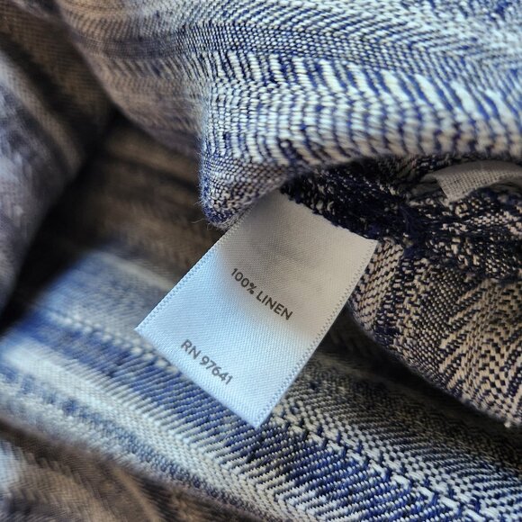 NWT Pure Jill Linen Tunic Maxi Shift Dress Key-Hole Sleeveless Pocket Sapphire - Picture 10 of 12